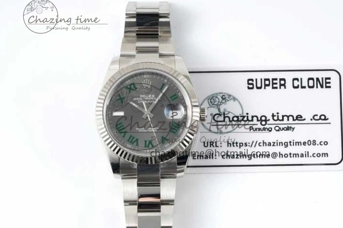 MiroTime 0302 DateJust 41 126334 Clean 1:1 Best Edition 904L Steel Gray Roman Dial on Oyster Bracelet VR Thermal 2430